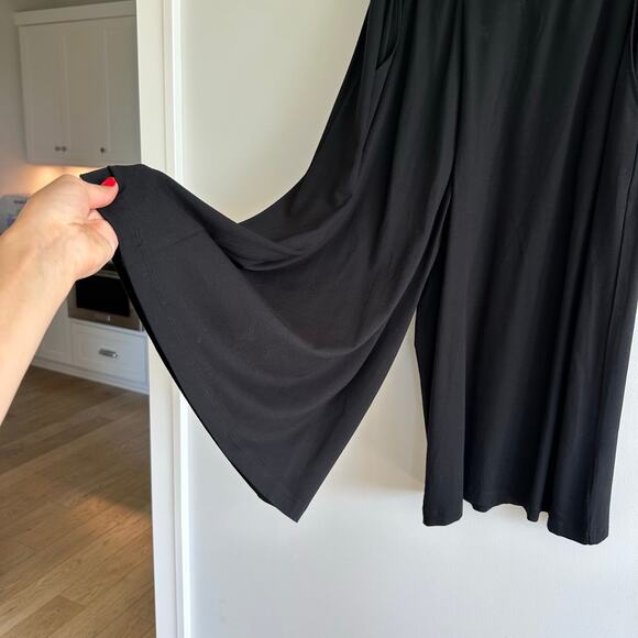 Eileen Fisher Stretch Jersey Pull On Wide Leg Cropped Pants Black S - Picture 6 of 7
